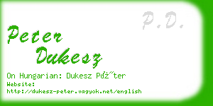 peter dukesz business card